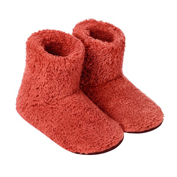 encologi Warm Slippers, Room Shoes, Boa Slippers, Fluffy, Northern Europe, Warm, Cute, For Winter, Protects Against Cold Feets, Washable, Unisex, Anti-Slip, Indoor Shoes, Silent, Heat Retention, red