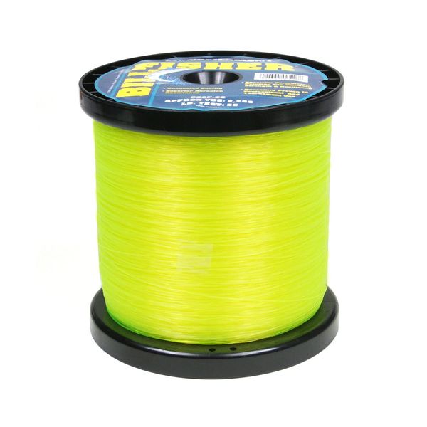 Billfisher 1 lb. Spool Fluorescent Yellow Monofilament Line | High Abrasion Resistance | Soft & Flexible | Thin Diameter | High Visibility Fluorescent Fishing Line