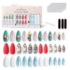 VIVID TELLA 72 Pieces Handmade Nail Tip False Nail Art Long Popular 3D Nail Christmas False Nail Japanese Style Illusion Nail Art