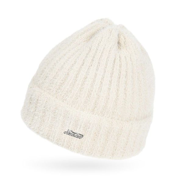 Neverless® Women's Autumn Knitted Beanie Unlined with Envelope Plain, 21154 cream