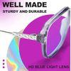 Oversized Blue Light Blocking Glasses Square Frame Crystal Gray Frame Eyeglasses