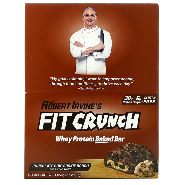 Whey Protein Baked Bar, Chocolate Chip Cookie Dough, 12 Bars, 3.10 oz (88 g)