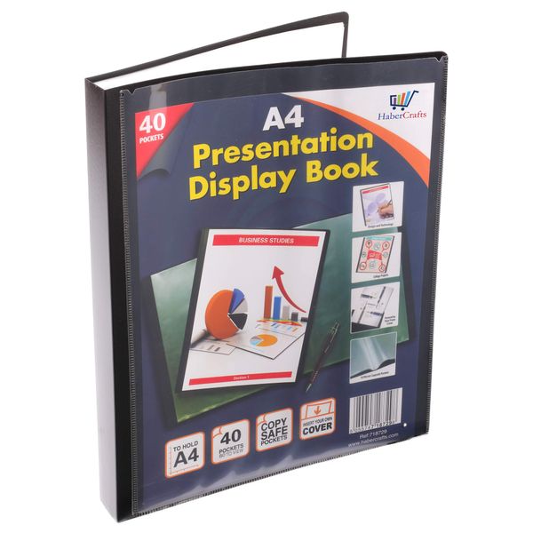 A4 Display Book Certificate Folder 40 Pocket Display Folders with Plastic Pockets Presentation Folder with Plastic Sleeves Polly Pocket Folder File (A4 Size - 40 Pockets - 80 Views - 6 Display Books)
