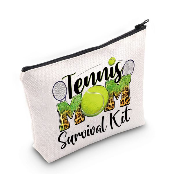 LEVLO Kosmetiktasche für Tennisspieler, Tennisspieler, Geschenk, Tennis, Mutter, Survival-Kit, Make-up, Reißverschluss, Tasche, Tennis-Team-Geschenk, Tennis Mom, Kosmetiktasche