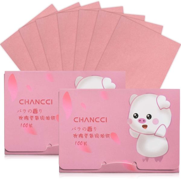 Rapidbok 200 Blätter Blotting Paper Gesich Oil Blotting Sheets Löschpapier Bügeln Wachs Essence All About Matt Oil Control Paper Face Oil Paper Ölabsorbierende Tücher für fettige Hautpflege (Rosa)