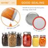 100Pcs/50 Sets Canning Jar Lids and Rings Wide Mouth Split-Type Lids with Silic