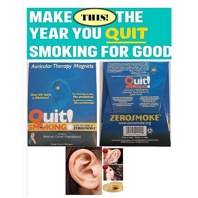 Quit Stop Smoking Ear Magnet Cigarettes Magnetic ear Acupressure Zero Smoke