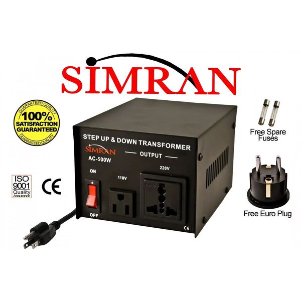 Simran AC-500W 110V 220V Power Source Voltage Converter Up-Down Transformer