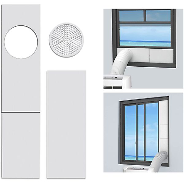 Portable Air Conditioner Window Seal Plates Kit, Vertical AC Window Unit, Adjust