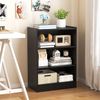 3-Tier Office Modern Bookcase Open Display Rack w/ 18 Position Adjustable Shelf