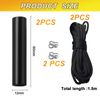 2PCS Bathroom Light Pull Cord 6*1.2cm Light Pull Handle with 150cm Light Pull Cord Extension Black Light Switch Pull Cord String Handle Connector for Bathroom Toilet Light Ceiling Light Fan Switch