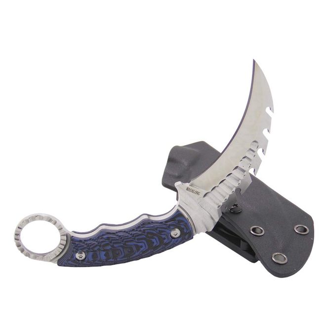 Masalong Unicorn black/white Shuangsha Series Claw karambit knife (Unicorn blue)