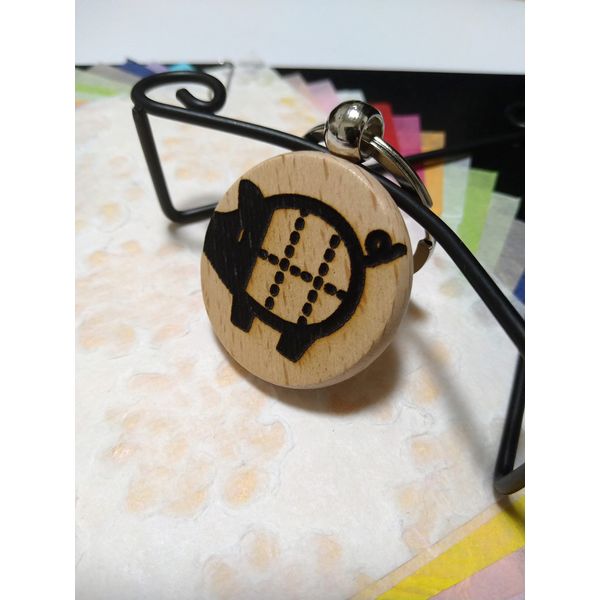 FromKAI Pig Round Wood Keychain, 直径40ｍｍ