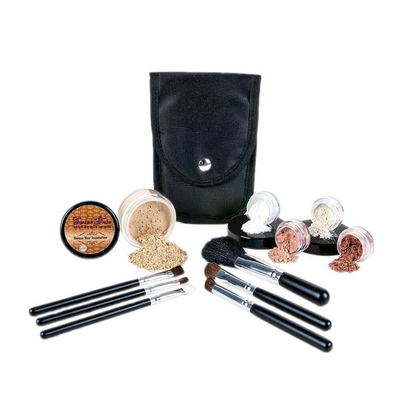 STARTER KIT w/ BRUSH SET (Neutral) Mineral Makeup Bare Skin Foundation Cover