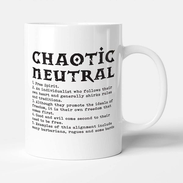 Victorian Printing Co - Chaotic Neutral Definition - Gaming Gift Mug, Ceramic, 11fl.oz.