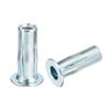 sourcing map M4 Multi-Grip Rivet Nuts, 10pcs Pre-Bulbed Shank Flat Head Threaded Insert Nut Carbon Steel Plus Nuts for Construction Industrial