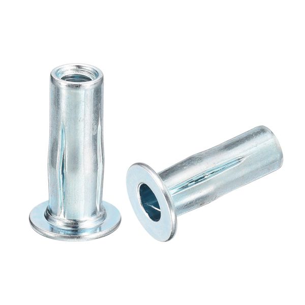 sourcing map M4 Multi-Grip Rivet Nuts, 10pcs Pre-Bulbed Shank Flat Head Threaded Insert Nut Carbon Steel Plus Nuts for Construction Industrial