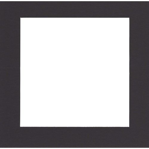 Pack of 10 16x16 Square Black Picture Mats with White Core Bevel Cut for 12x12 Pictures