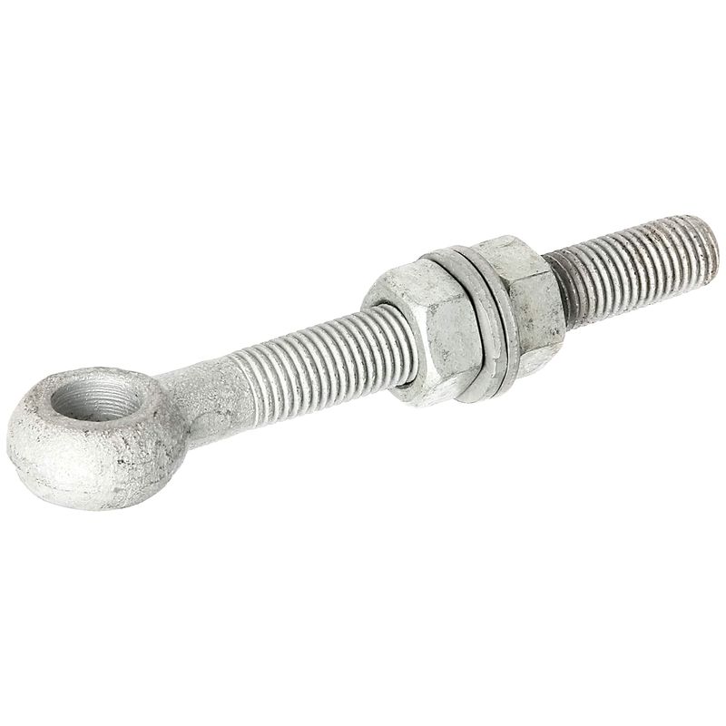 Gah-Alberts Gate Hinge U-Bolt M16 Thread - 15mm Adjustable, Hot Galvanized Steel, Welding Required