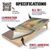 Campfire Camping Drinking Game Cornhole Board Vinyl Wrap  Laminated Sticker Set