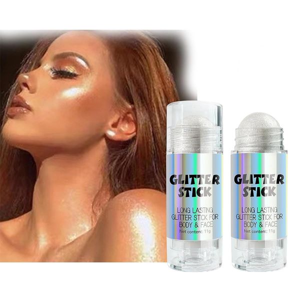 Bastone Glitter Fairy Highlighter Powder Polvere Glitter Evidenziatore Clavicola Impermeabile Trucco Glitter Highlighter Polvere Glitter Illuminante In Polvere Shimmer Gloss per Viso e Corpo (01)