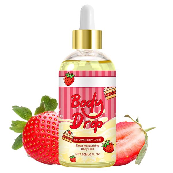 Strawberry Cake Body Oil, Strawberry Body Oil, Body Moisturiser, Strawberry Cake Face Oil Anti-Ageing, Body Oil for Dry Skin, Deep Moisturizing Body Skin, Firming, Relaxing, Fresh Smell