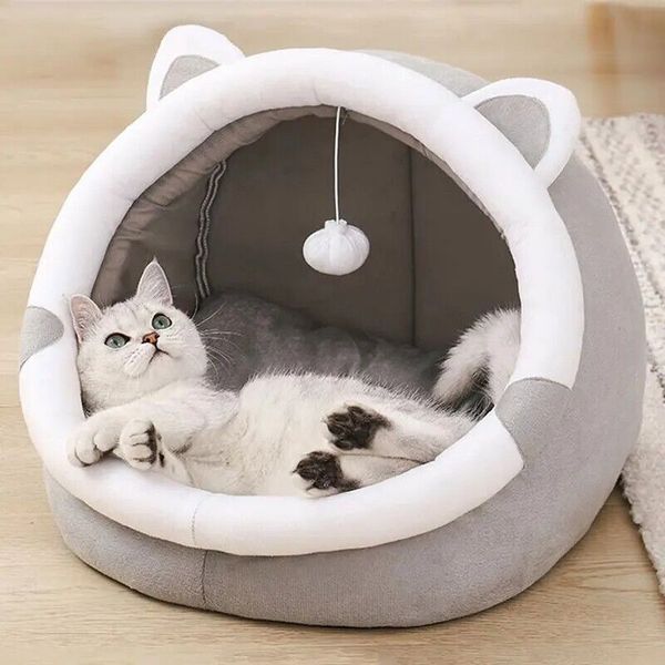 Pornhint.com Cute Cat Bed for Indoor Small and Large Cats Dog Tent Soft Pet Kitt