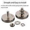 MUTUACTOR 2Pack Super Powerful Neodymium Cup Magnet with 1/4''-20 Male Threaded Stud, 100lb Vertical Pull-Force Non-Shattering Magnet Base with Nut and Washer for Lighting, Camera and Other Brackets.