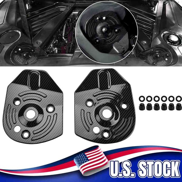 Carbon Look Rear Strut Shock Tower Covers Engine Bay Panel For Corvette C8 Z06