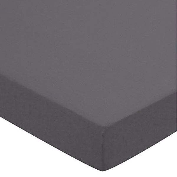 Helena Springfield Plain Dye Percale 50/50 Fitted Sheet, Single, Polycotton, Charcoal