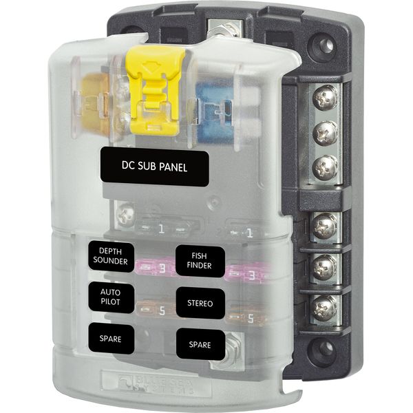Blue Sea - Systems Fuse Block Ato 6 Circuit With Ground