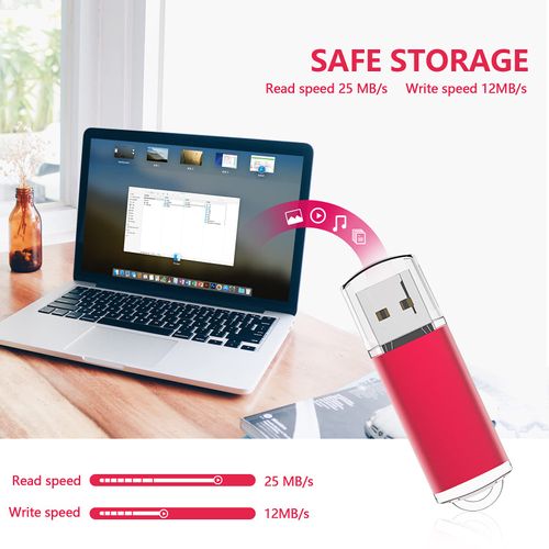 KOOTION Flash Drive 64 GB USB 2.0 Thumb Drive 64 GB Memory Stick Pen Drive Keychain Design Jump Drive Zip Drive with LED Indocator,Red