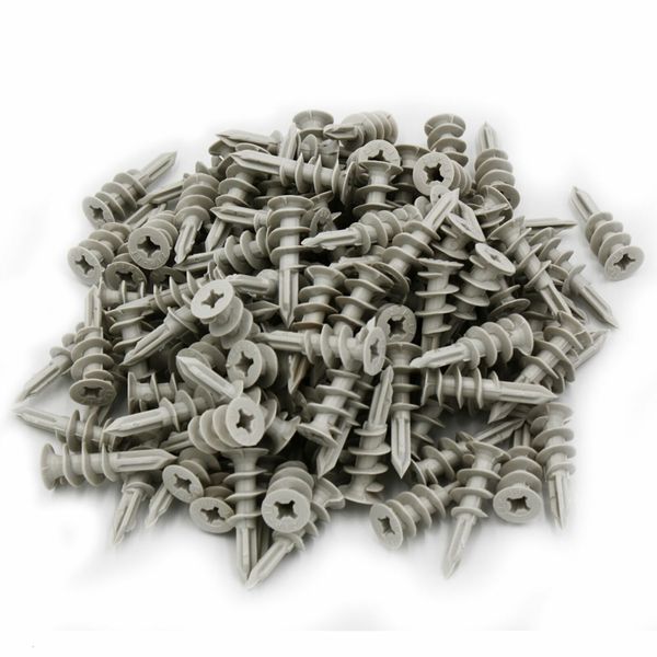 120x Self Drilling Wall 30 lbs Threaded Twist Drywall Anchors for #6-8 Screws