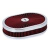 12" Super Flow Oval Air Cleaner Set With Washable Red Element & chrome top