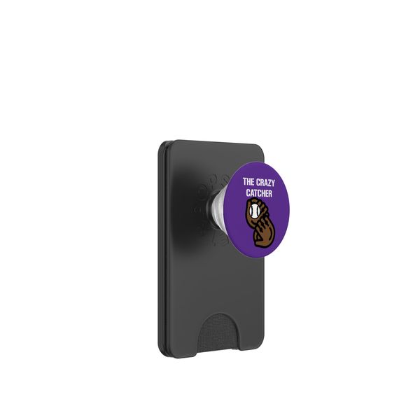 Cool baseball gloves with ball "The Crazy Catcher" PopSockets PopWallet for MagSafe