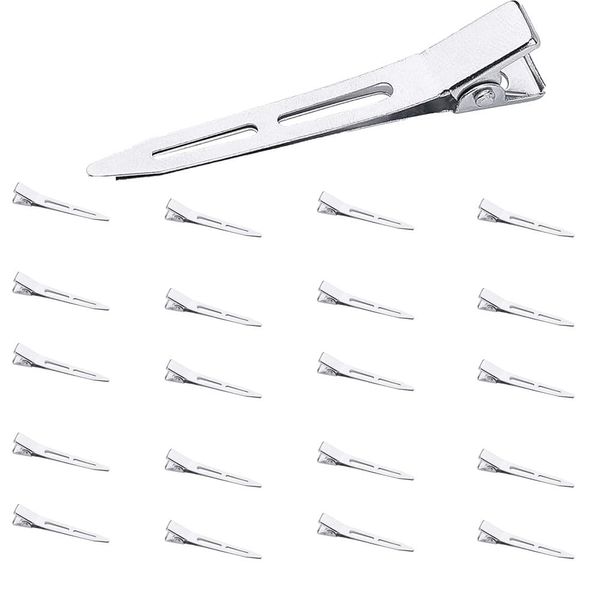 20 Stück EnteBill Haarspangen Silber Haarclips 5,5 cm Haarklemmen Friseur Alligator Clips Metall Haarspangen für Haarklammern Damen Spangen Friseursalon Mädchen Haarstyling DIY