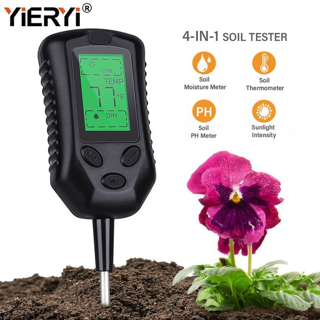 4 In 1 Soil Moisture Meter, Digital Plant Temperature/soil