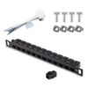 Network Patch Panel, 12 Port 0.5U Rack Mountable CAT6 Patch Panel, Pro Network Mini Patch Pane, Easy to Install, Cable Distinction, No Rust and Durable(RJ45 Straight) (Unshielded 12 Ports)