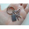 JewelryEveryday Engineer or Math Teacher Keychain, Compass, Protractor & Compass Charm Keychain