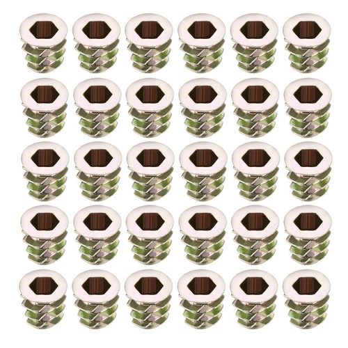 uxcell Insert Nut, Hex Socket, Zinc Alloy, M5, Length 0.4 inches (10 mm), Pack of 30