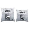 Jaws 50th Anniversary Poster Black & White Collage 2-Sided Throw Pillow
