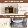 Cat Litter Box Enclosure w/ Double Barn Doors Removable Divider Middle Entry