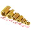 Akozon Thread Insert, 50 Pieces, Brass Clay, Self-Tapping Thread, Slotted Inserts, Combination Set, Repair Thread Tool