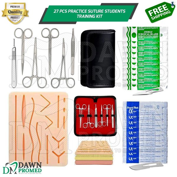 27 Pieces Practice Suture Kit with Pad For Medical Veterinary Student Training