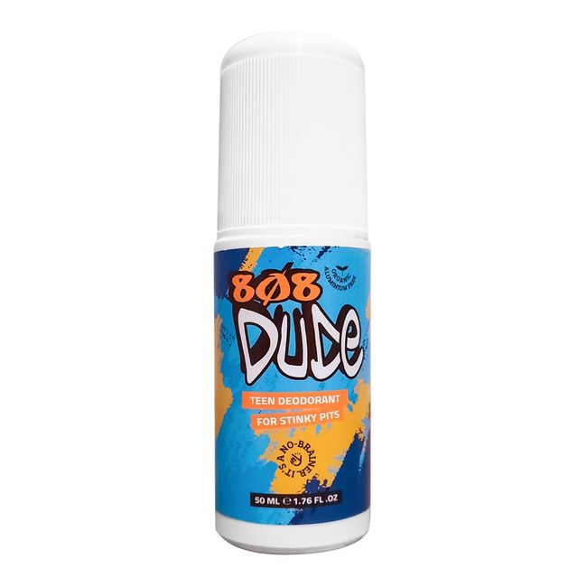 808Dude Certified Organic Deodorant for Teen Boys. Eliminate Kids Stinky Pits. Aluminum Free. Native and All Natural Cruelty Free and Vegan Ingredients for the Ultimate Kidz Armpit Detox 50ml