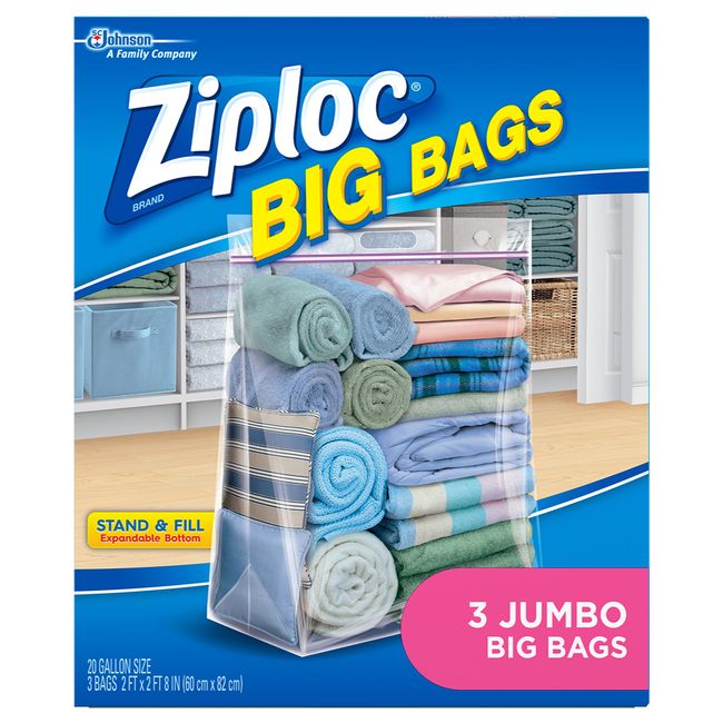  Ziploc Big Bag Double Zipper, Large, 5 Count : Health &  Household