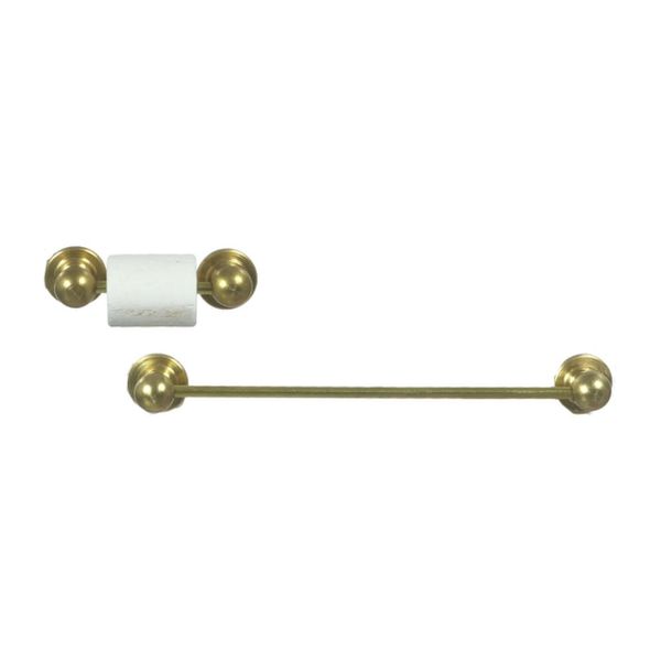 International Miniatures by Classics Dollhouse Miniature Gold Towel Bar and Toilet Paper Holder