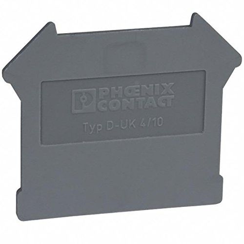 Phoenix Contact, 3003020, D-UK 4/10 End Cover, Length: 42.5 mm, Width: 1.8 mm, Height: 35.9 mm, Color: Gray