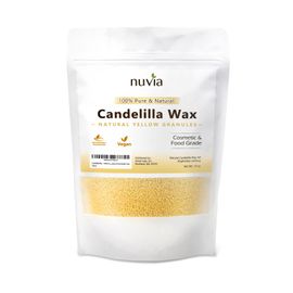 Candelilla Wax 100% Pure & Natural, Vegan - Vegetable Wax; Food & Cosmetic  Grade, Granule Form; 4 oz by Nuvia Organics