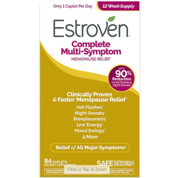 Estroven Complete Multi-Symptom Menopause Relief,84 Caplets,EXP 05/26
